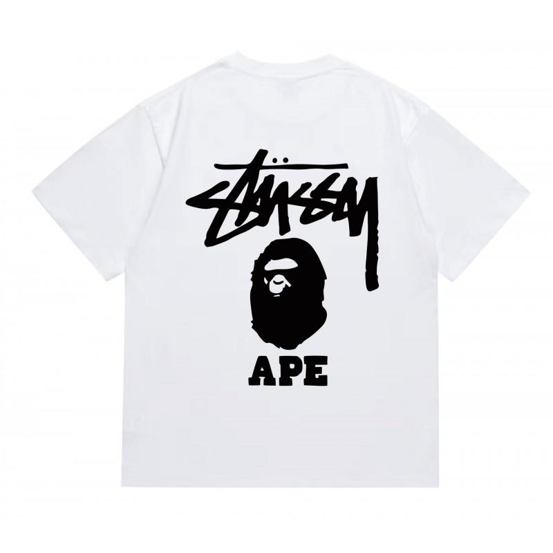 Tricou Bumbac Classic cu Imprimeu Ape Lightning Unisex Mânecă Scurtă Croială Largă Îmbrăcăminte Casual