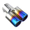Stainless Steel   Car Modified Double Exhaust Pipe Rr Muffler Tip Tail Throat
