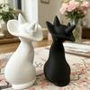 Desktop Ornament 3D Printed Hat-Wearing Cat Shape Figurine Integrated Molding Sculpture Decorative Desktop Accessory