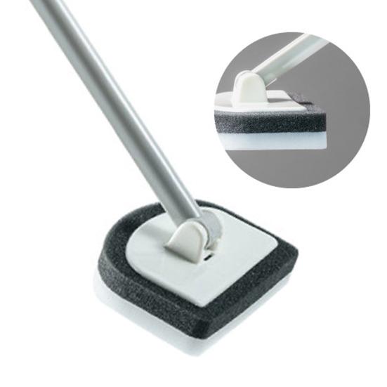 Bathroom Wall Cleaning Brush with 180 Degrees Rotating Head Long Handle Multi-purpose Grout Floor Tile Tub Shower Scrubber with Stiff Bristles