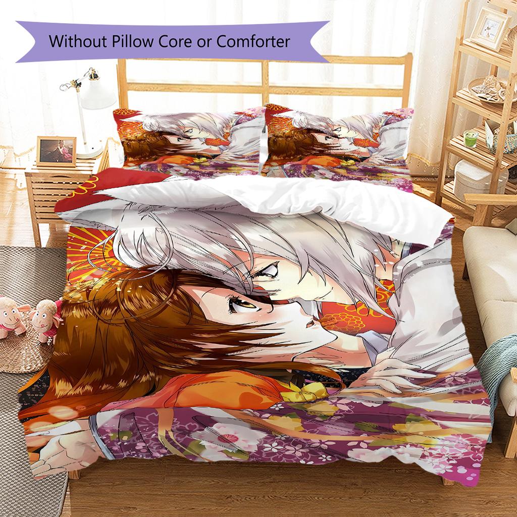 Kamisama Kiss Pattern Bedding,Quilt Set Quilt Cover Pillowcase Home Birthday Gift (1 * duvet cover + 2 * pillowcase, without core)