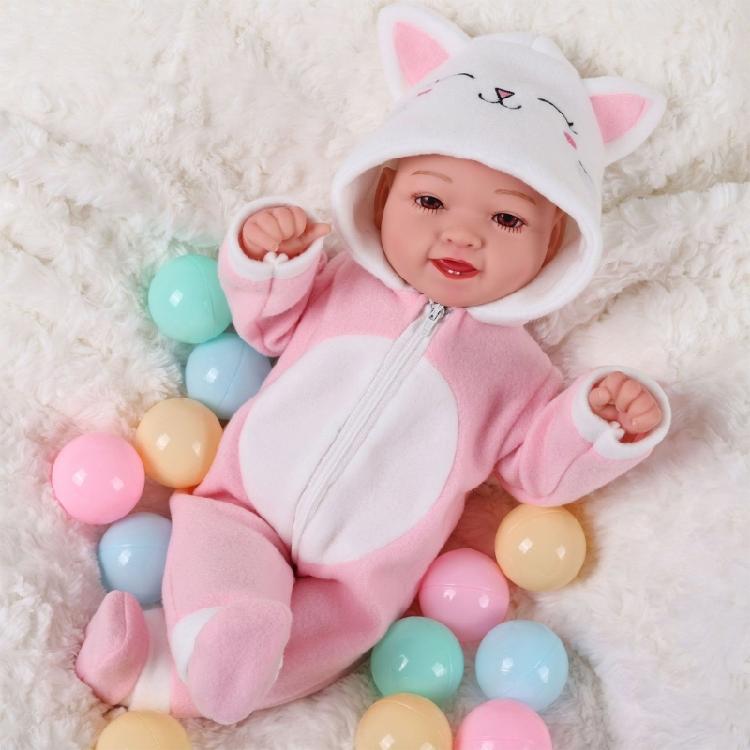 Reizende Puppenkleidung mit Tiermotiv für 43 cm Reborn-Puppen, Outfit-Set, weiches Polyesterkostüm für Kinder, Spielzeug zum Rollenspiel
