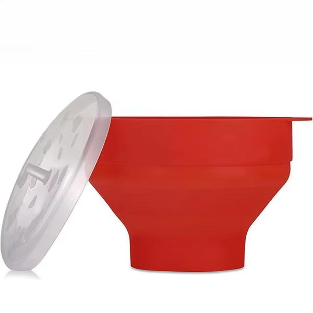 1Pcs Silicone Microwave DIY Popcorn Maker Collapsible Bowl with Lid for Home Family Movie Fruit Dish Kitchen Easy Tools