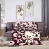 Leopard Hello Kitty Cartoon Blanket Fleece  Winter  Portable Lightweight Thin Throw Blankets for Bed Couch Bedspreads