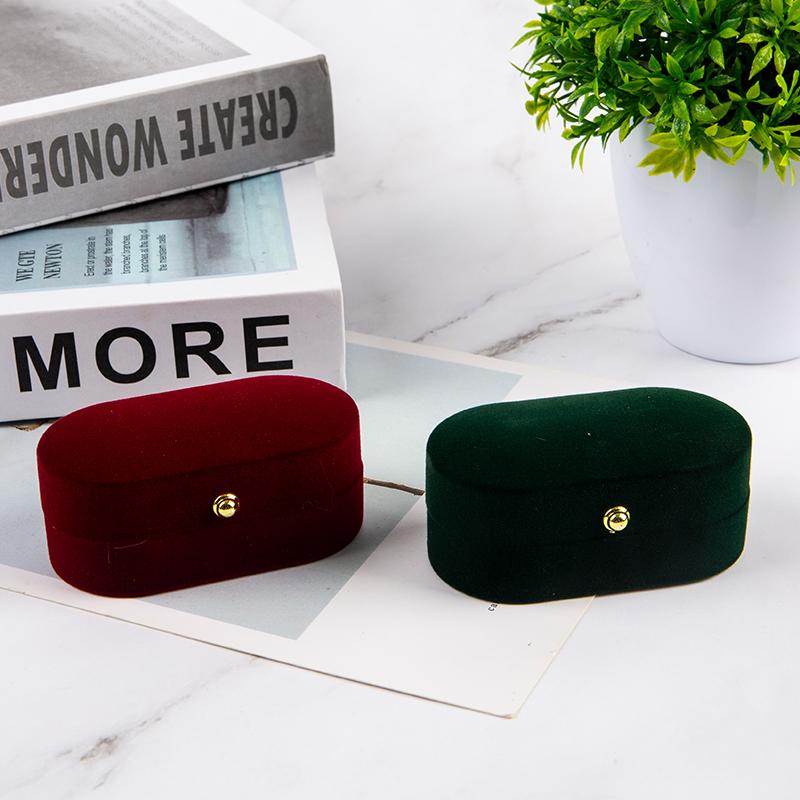 Velvet Trinket Box Ring Box Smykker Organizer Doble Rings Box Jewelry Box