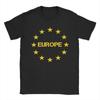 EU Europe European Union EU Stars Cotton T-Shirt For Men's Beach Vintage T Shirts Trending Tee Shirt Big Size Design Clothing