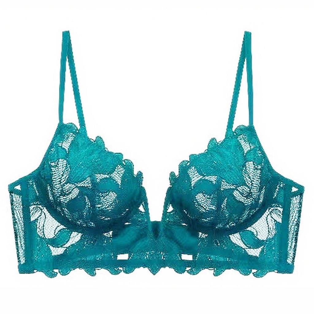 "Sexy Deep V Embroidered Lace Push-Up Lingerie Set for Enhanced Curves"