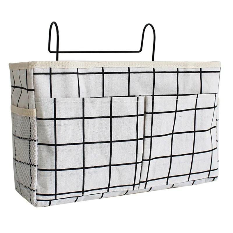 1 Pcs New Storage Basket Hanging Organizer Bed Remote Book Holder Dormitory Storage Bag Holder With Hook Bed Pocket