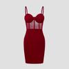 Women's -color Fishbone Form-hugging Short Dress