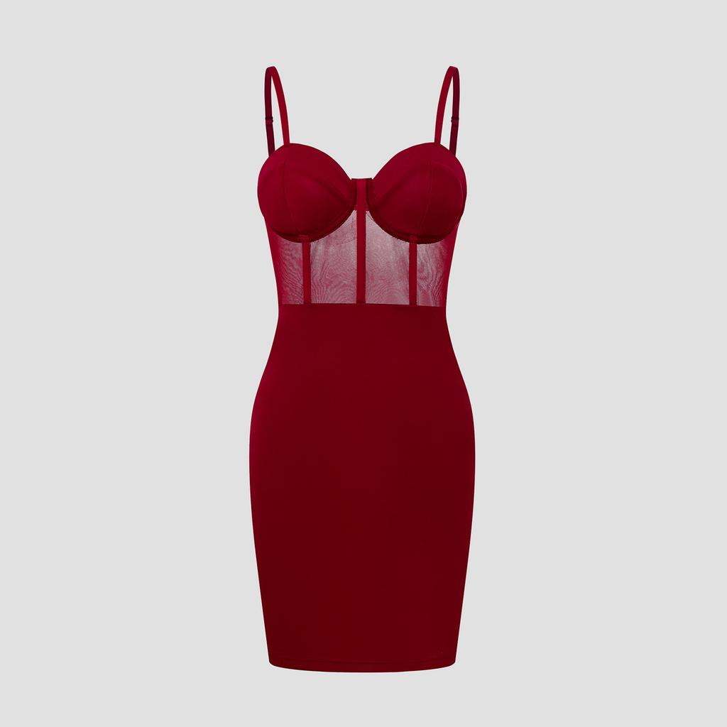 Women's -color Fishbone Form-hugging Short Dress