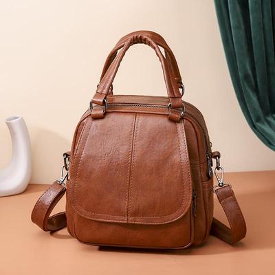 Big Capacity 2 Layer Women Backpack Fashion Backpack Ladies Soft PU Leather Packs High Quality Multifunction Rucksack Designer