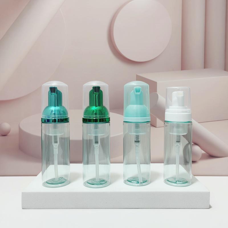 60ml Translucent Green Press Foaming Mousse Bottle for Facial Cleanser