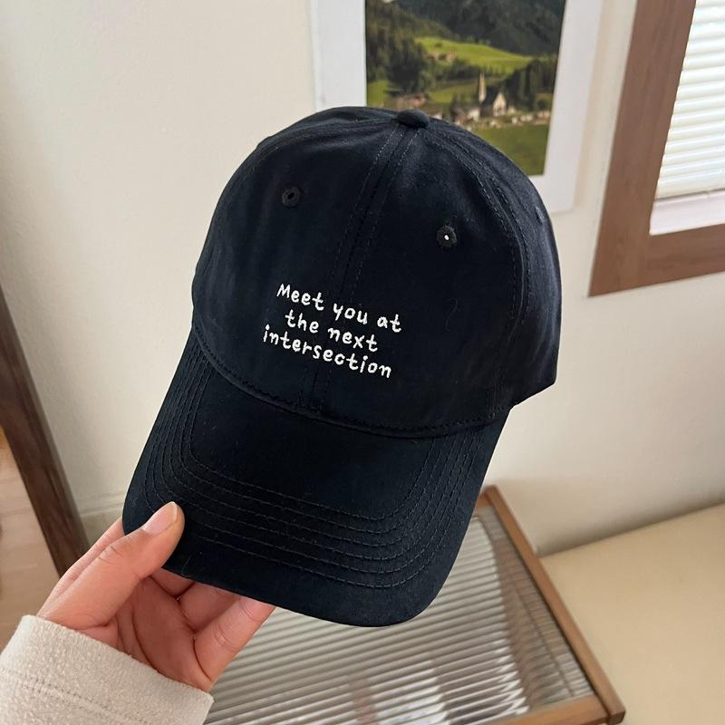 Simple Small Letter Hat Female Face Small Baseball Cap Student Cap Outdoor Travel Visor Male Tide Adjustable