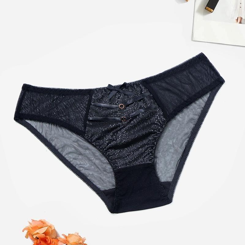 

Женские удобные дышащие эластичные трусики, нижнее белье, полупрозрачная сетка из искусственной кожи, сексуальные сексуальные трусики для Хэллоуина XL чёрный