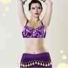 Gypsys Costume Accessories for Women Belly Dance Outfits Head Scarf with Belly Dance Coins Hip Scarf Chain Bracelets
