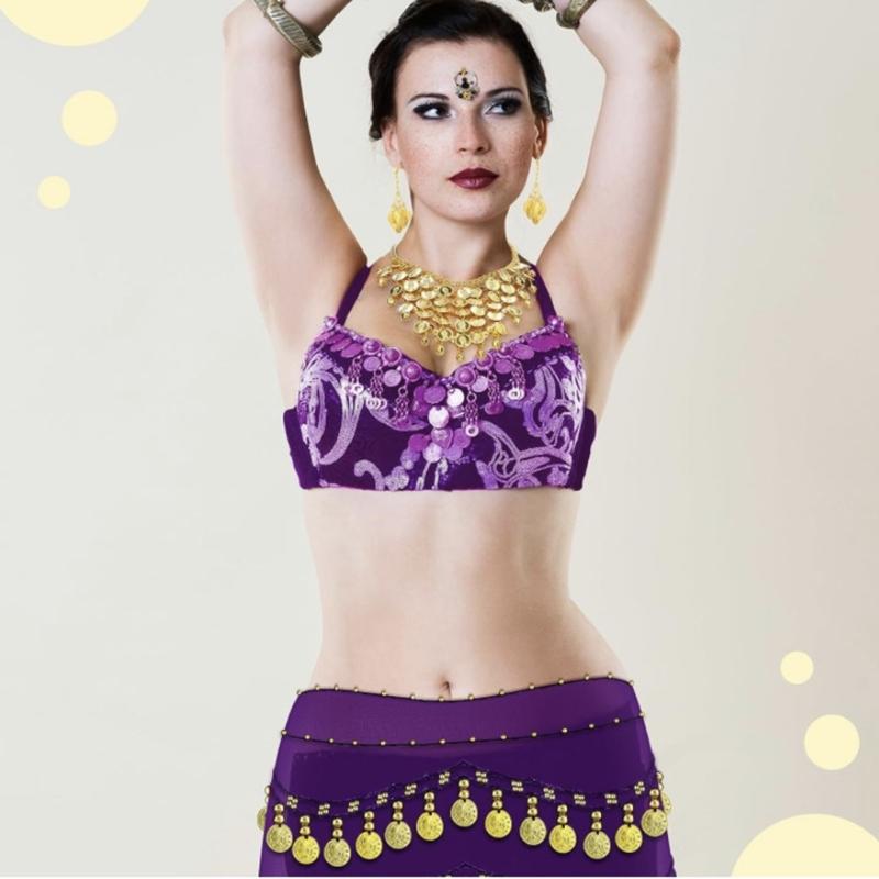 Gypsys Costume Accessories for Women Belly Dance Outfits Head Scarf with Belly Dance Coins Hip Scarf Chain Bracelets