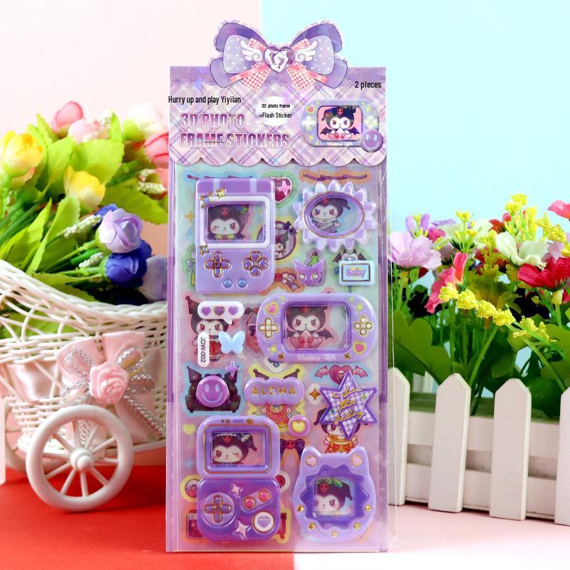 Double Layer 3D Stickers: Capybara, Labbub, Strawberry Bear, Kuromi, My Melody