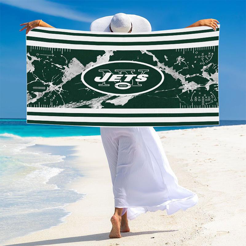 New York Jets Logo Print Beach Towel, Large Soft Quick Dry Towel for Beach Camping Swimming