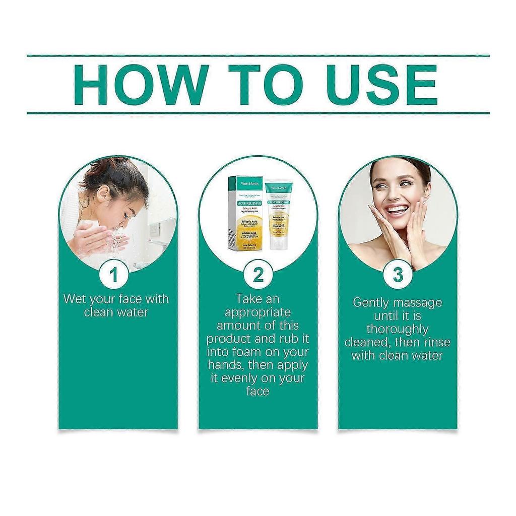 West Month Salicylate Facial Cleanser Moisturizing Cleansing Soothing Skin Facial Cleanser