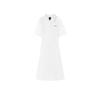 Sport Casual Comfortable Soft Polo Collar Short Sleeve Dress Women Dresses Bright-White L225W028-0019