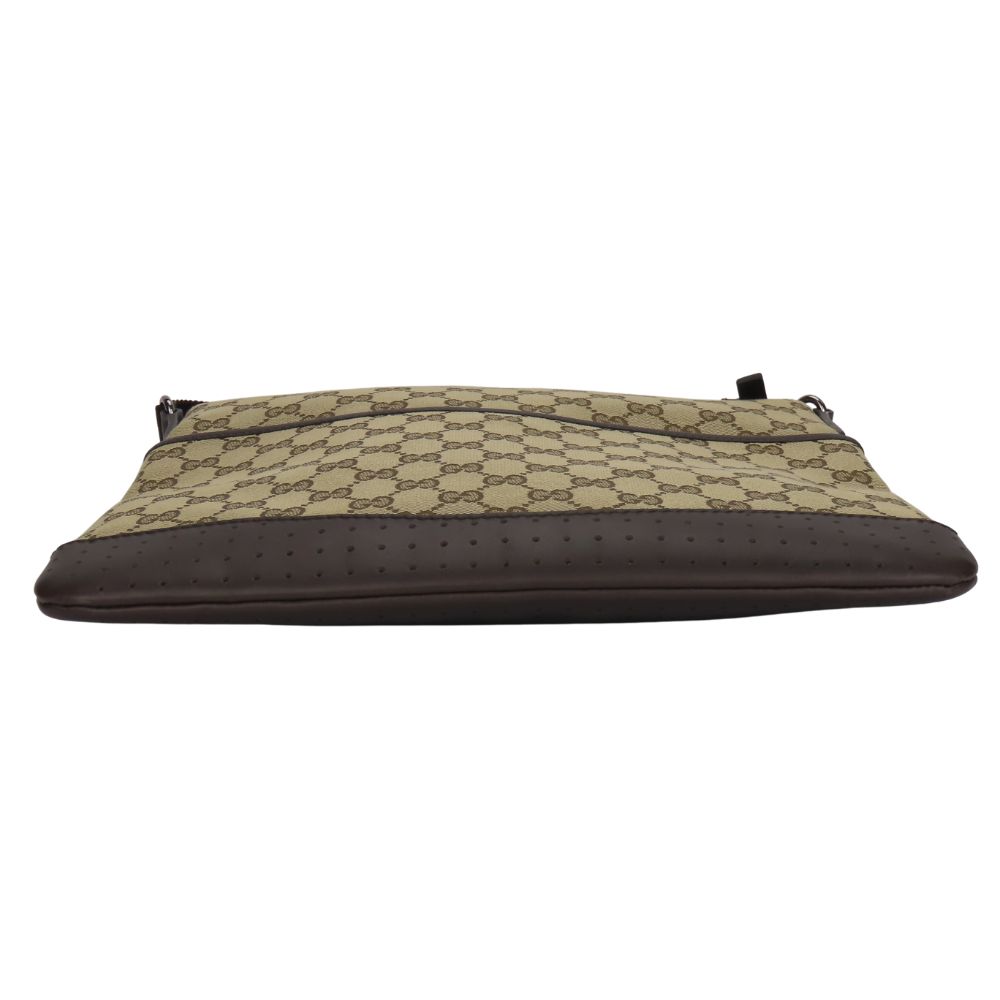 Used GUCCI Shoulder Bag 145857 GG canvas/leather beige Dark brown