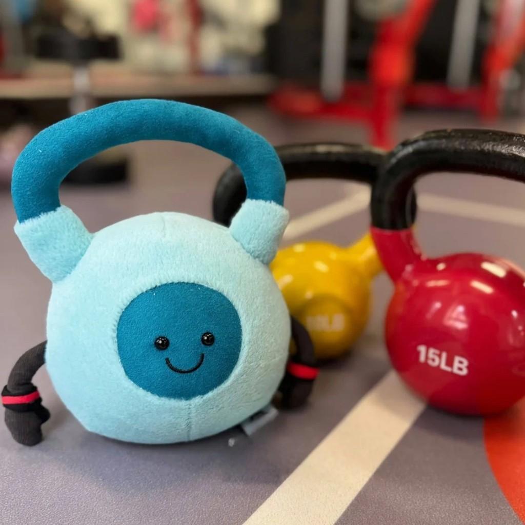 Amuseables Jellycat Workout Kettlebell Plush Toy With Soft Short Plush For Gifting And Collecting