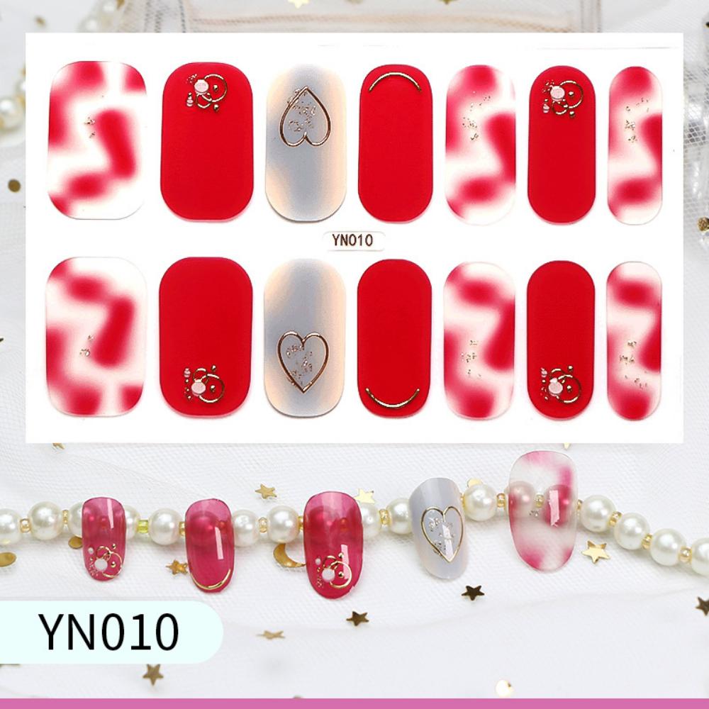 Whitening Three-dimensional Nail Sticker Full Sticker Waterproof Nail Patch Advanced Sense Simple Wind Nail Polish Glue
