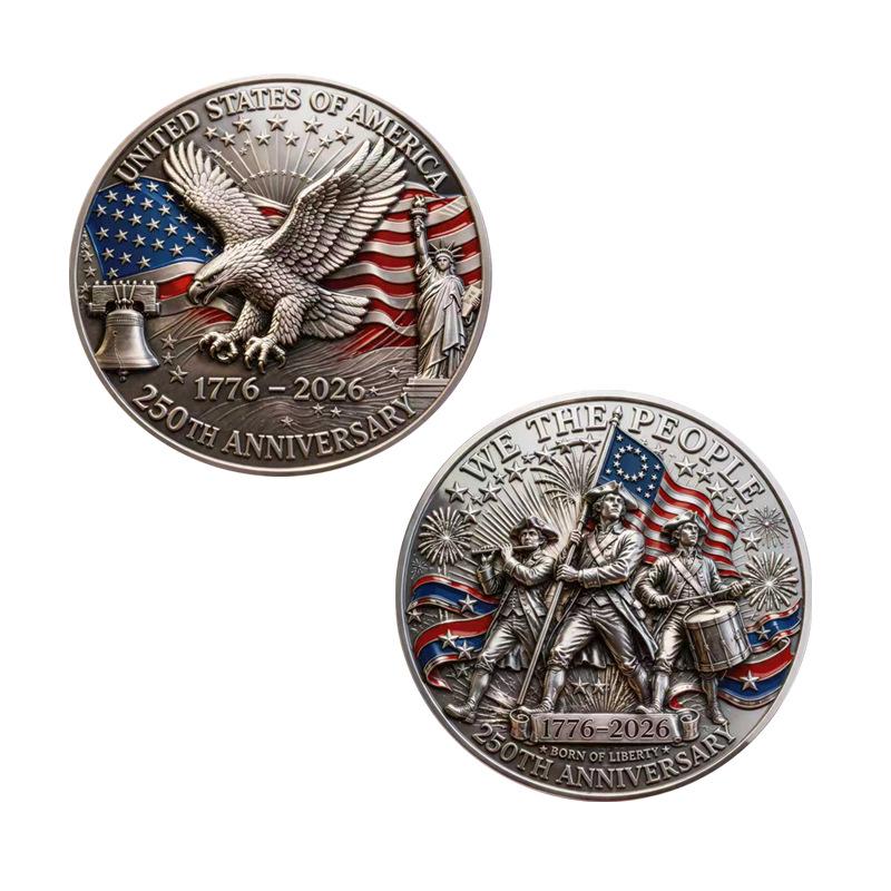 250th US Independence Commemorative Coin - Minuteman Drummer & Declaration of Independence Medal