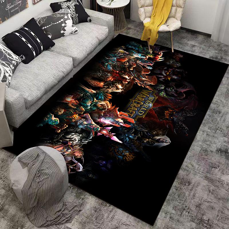 World of Warcraft game printed flannel carpet, non-slip, suitable for bedroom, living room, and children's room decoration