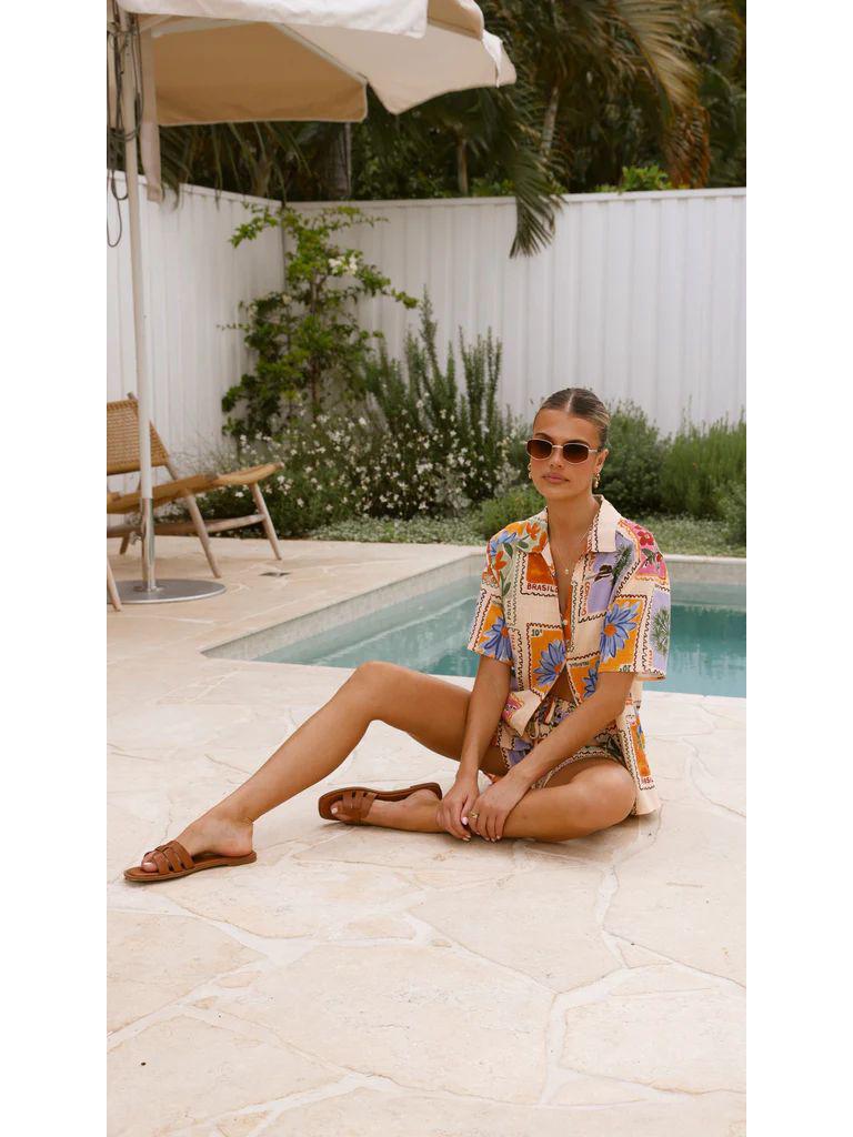 Europejski i Amerykański Letni Styl Kurortowy Zestaw Koszula i Szorty Casual - 25 Lat W Magazynie