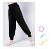 Czarne Haremki Taneczne dla Dzieci Chłopców i Dziewcząt - Długie Spodnie Treningowe Łacińskie na Wiosnę i Jesień