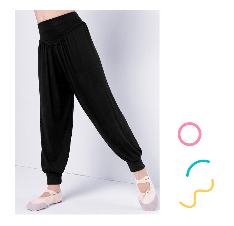 Czarne Haremki Taneczne dla Dzieci Chłopców i Dziewcząt - Długie Spodnie Treningowe Łacińskie na Wiosnę i Jesień