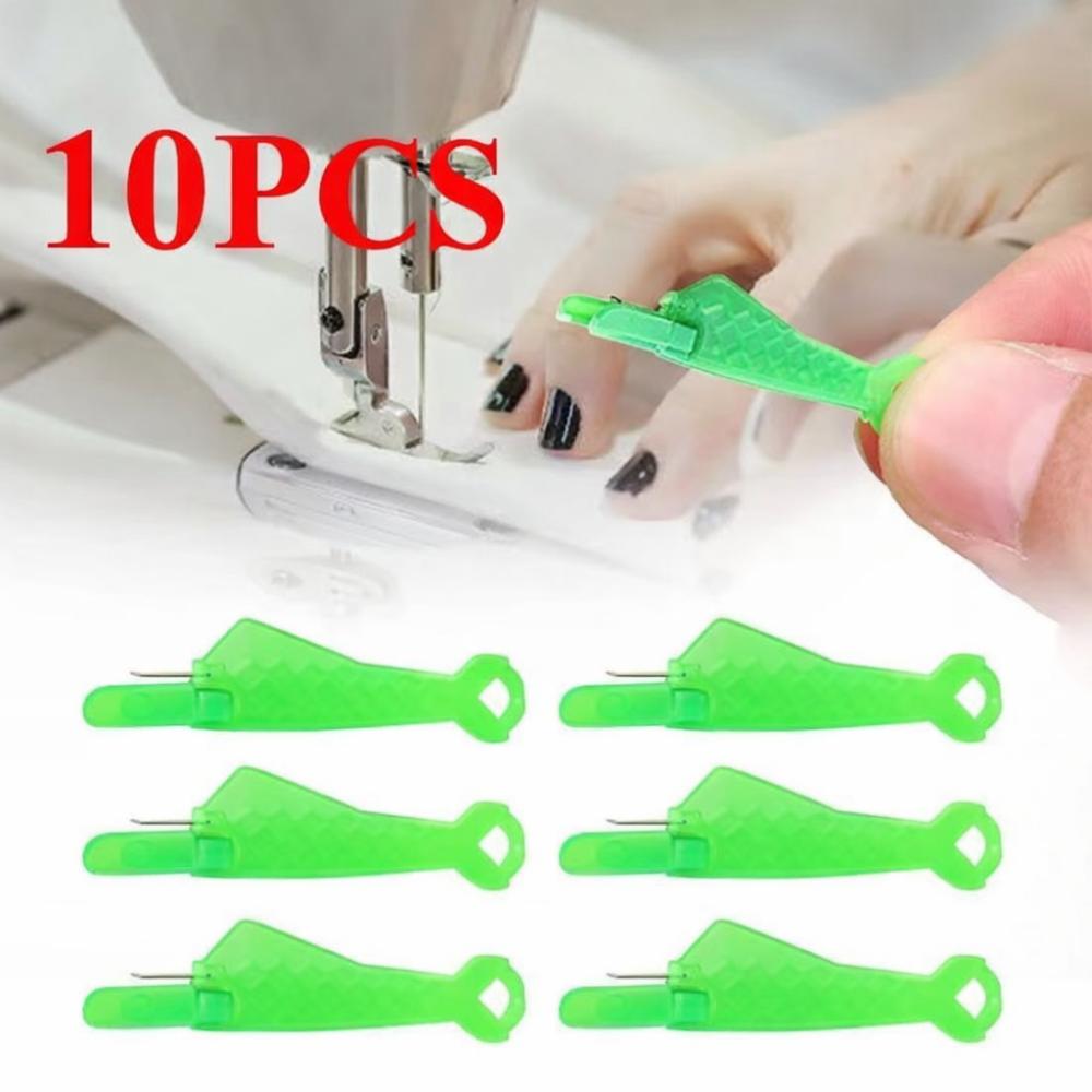 10pcs DIY Automatic Sewing Needle Threader Simple Mini Quick Automatic Needle Threader Quick Changer with Hook