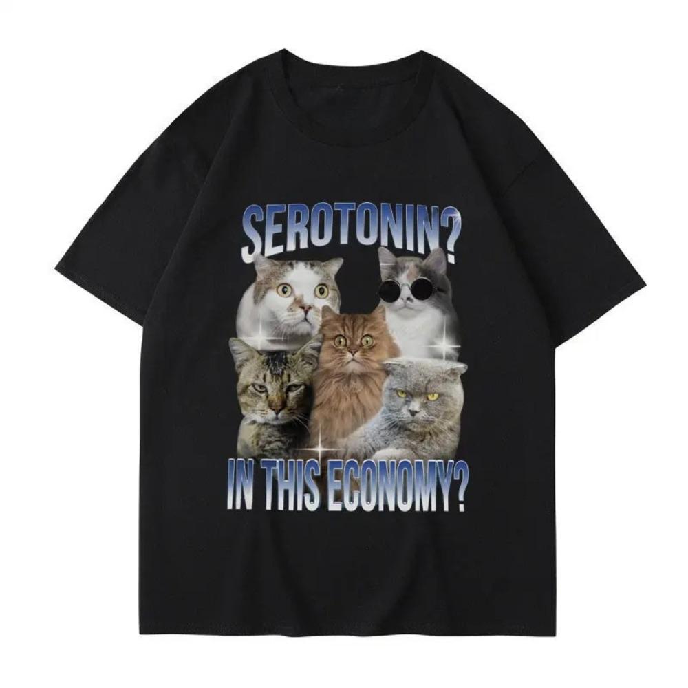 

In This Economic Era Where Funny Cat Emojis Are All The Rage Serotonin Levels Are Soaring Oversized T Shirt Harajuku S
