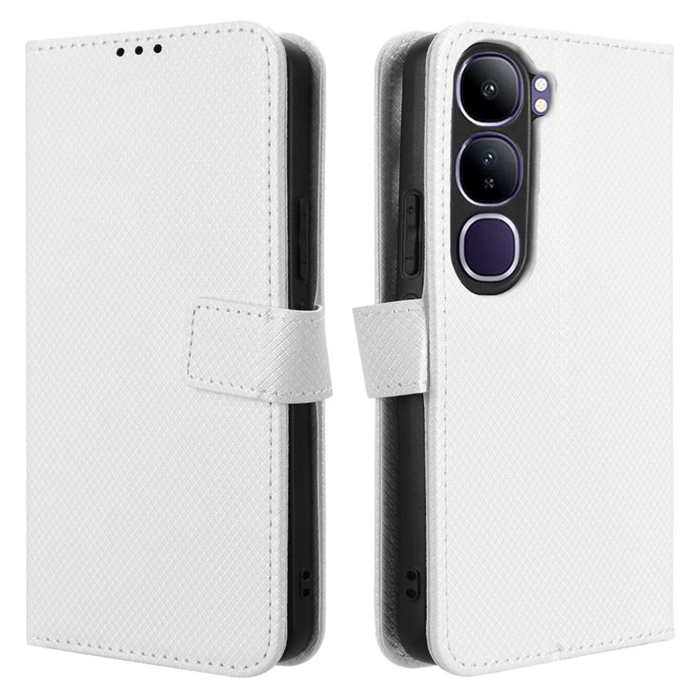 For vivo V40 Lite (Indonesia) 4G/5G Case PU Leather Diamond Texture Wallet Phone Cover