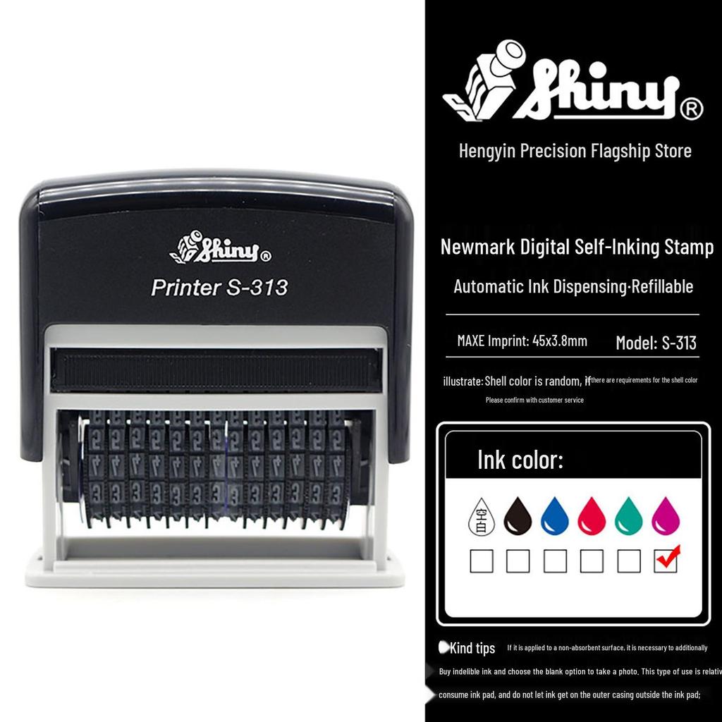 Selbstfärbender S313 Kompakter Digitaler Nummernstempel