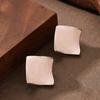 Stylish and simple oil dripping geometric square stud earrings women's niche design earrings light luxury high-end vacation style accessories