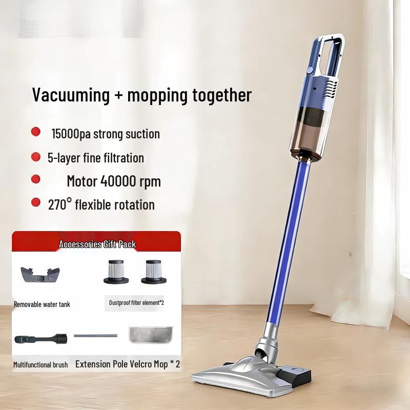 Wireless Handheld Vacuum & Mop: Multi-functional, High Suction for Home & Car. Cordless Basic: Vacuum Only, No Water Tank