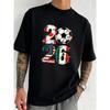 European Sizes Number Design with Usa-Canada-Mexico Flags Printed Design, Men'S T-Shirt, Soft And Comfortable Short-Sleeved Shirt for Summer