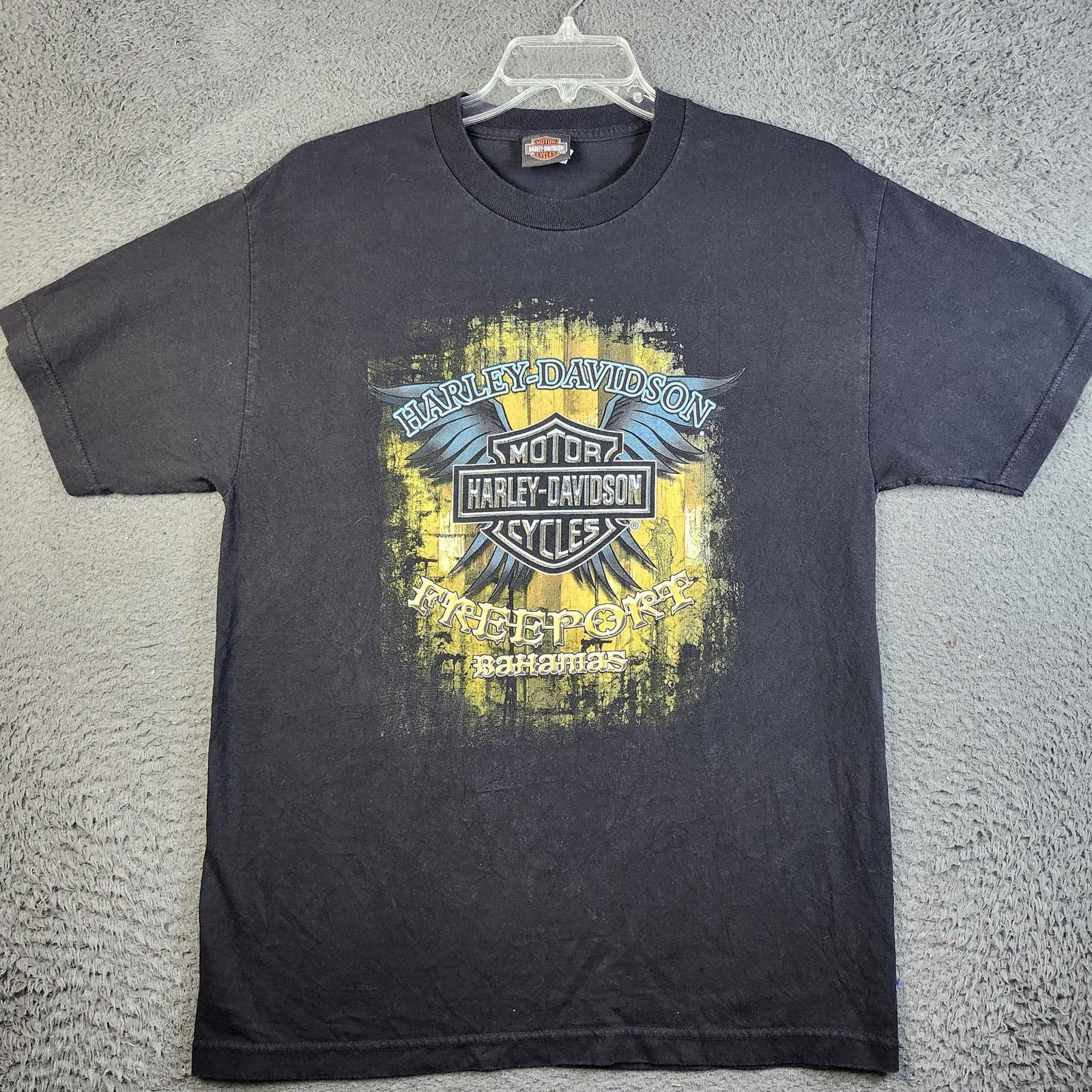 Harley-Davidson Shirt Mens Large Black Freeport Bahamas Skull Biker Graphic Tee Unisex T-Shirt L