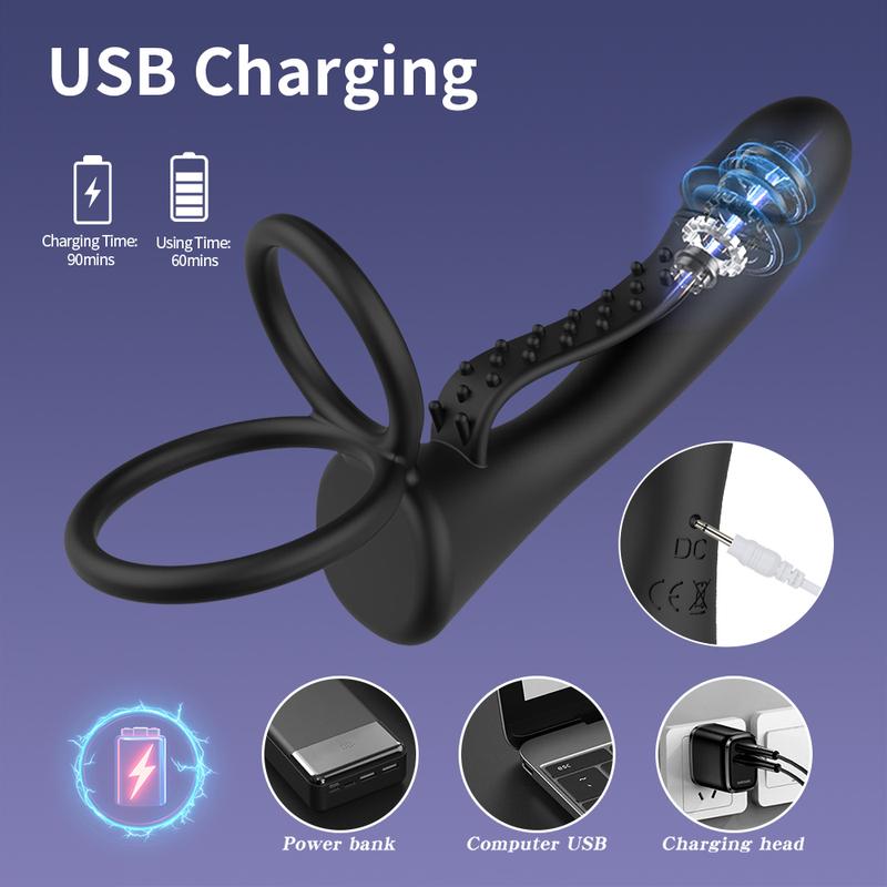 Double Penetration Anal Plug Dildo Butt Plug Vibrator For Men Strap On Penis Massage Vagina Plugs Adult Sex Toys For Couples 18+