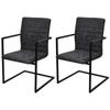 Day and Night - Day and Night Cantilever Dining Chairs 2 Units Black Synthetic Leather