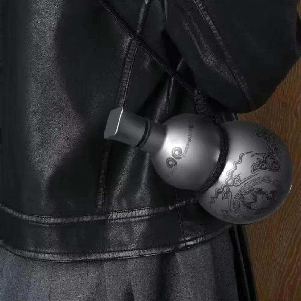 Copo Térmico de Aço Inoxidável 304 Preto com Cordão para Cosplay de Jogo Garrafa de Água Portátil para Exterior Estilo Cabaça Tema Wukong