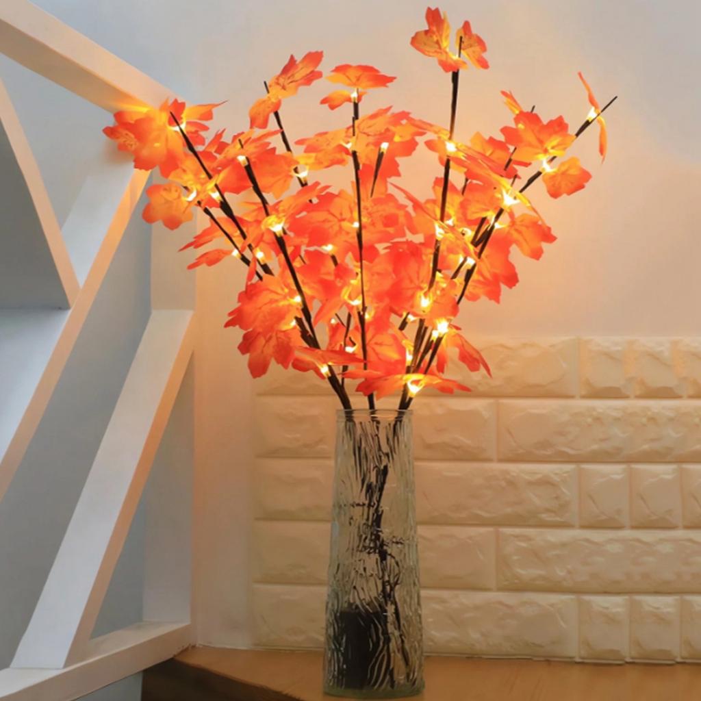 Maple Leaf Decorative Lights, With Lights That Glow, Battery-powered Artificial Maple Leaf Branch Lights,  Tabletop Decorative Lights, Suitable For