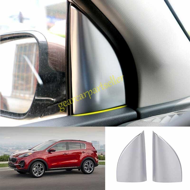 For Kia Sportage 17-2022 Matte Silver A Pillar Front Triangle Cover Trim 2PCS