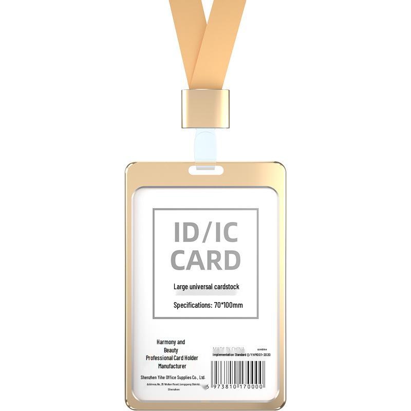 Aluminum Alloy ID Badge Holder with Lanyard for Employee, Student, or Conference Pass Customization