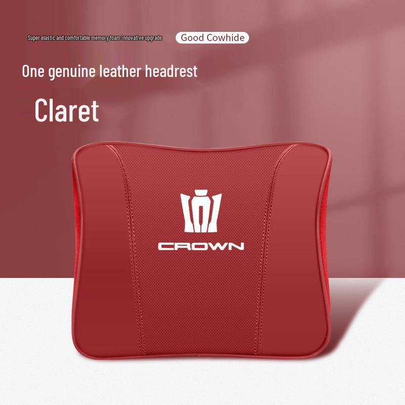 Genuine Leather Headrest & Lumbar Support for Toyota Crown Land Cruiser - Comfortable Neck Support & Decorative Accessory