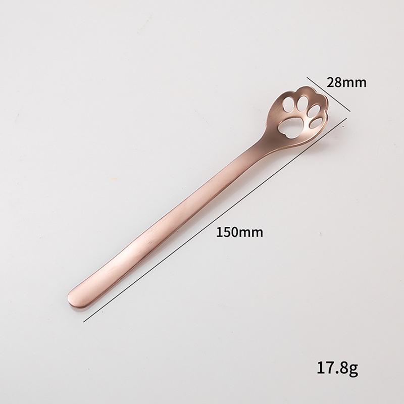Stainless Steel Cat Claw Cookie Scoop Hollow Design Coffee Dessert Mixing Spoon Cake Dessert Spoon Kitchen Baking Gadgets