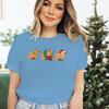 Merry Christmas Capybaras Print Women Fashion Casual Tshirts Capybara Kawaii Cartoon Tee Capybaras Lover Christmas Gift Tshirt