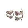 Light Luxury Heart-Shaped Zircon Ring Opening Design Female Sweet Cool Versatile Personalized Ring Niche High-End Fashionable
